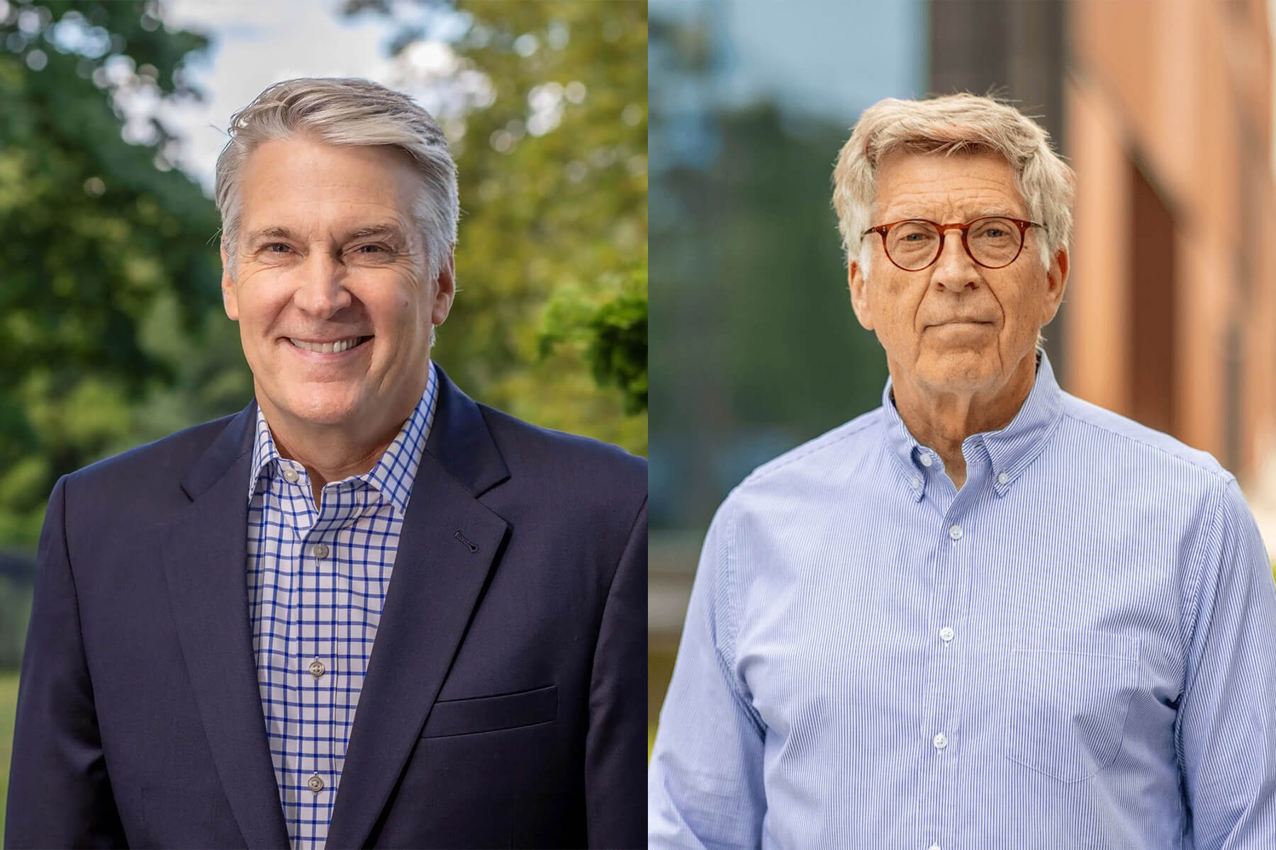 Side-by-side headshots of President Patrick F. Leahy and Robert Santelli