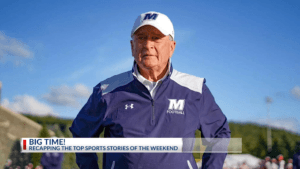 Screen capture of former head coach Kevin Callahan with text reading "Big Time!"