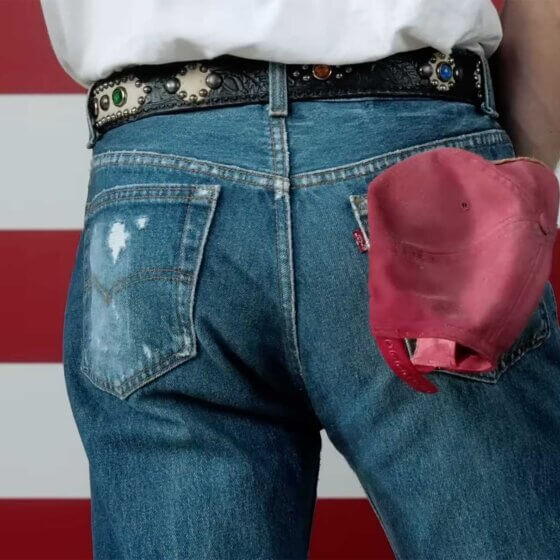 Iconic image of Bruce Springsteen's backside from "Born in the USA" album cover
