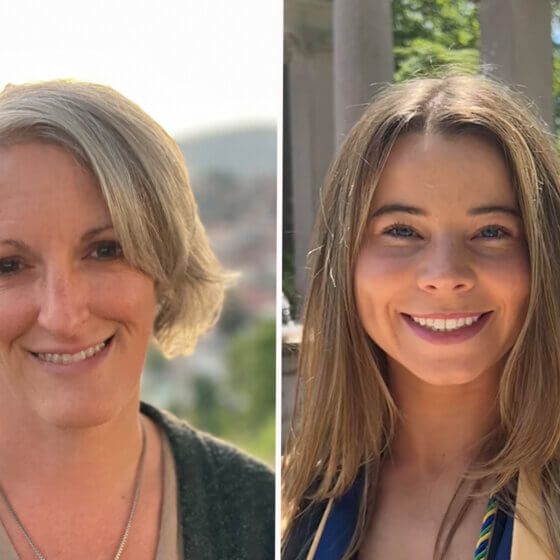 Headshots for Master of Social Work (MSW) student Nicole Baldonado and recent graduate Anna Gwiazda ’21, ’26M