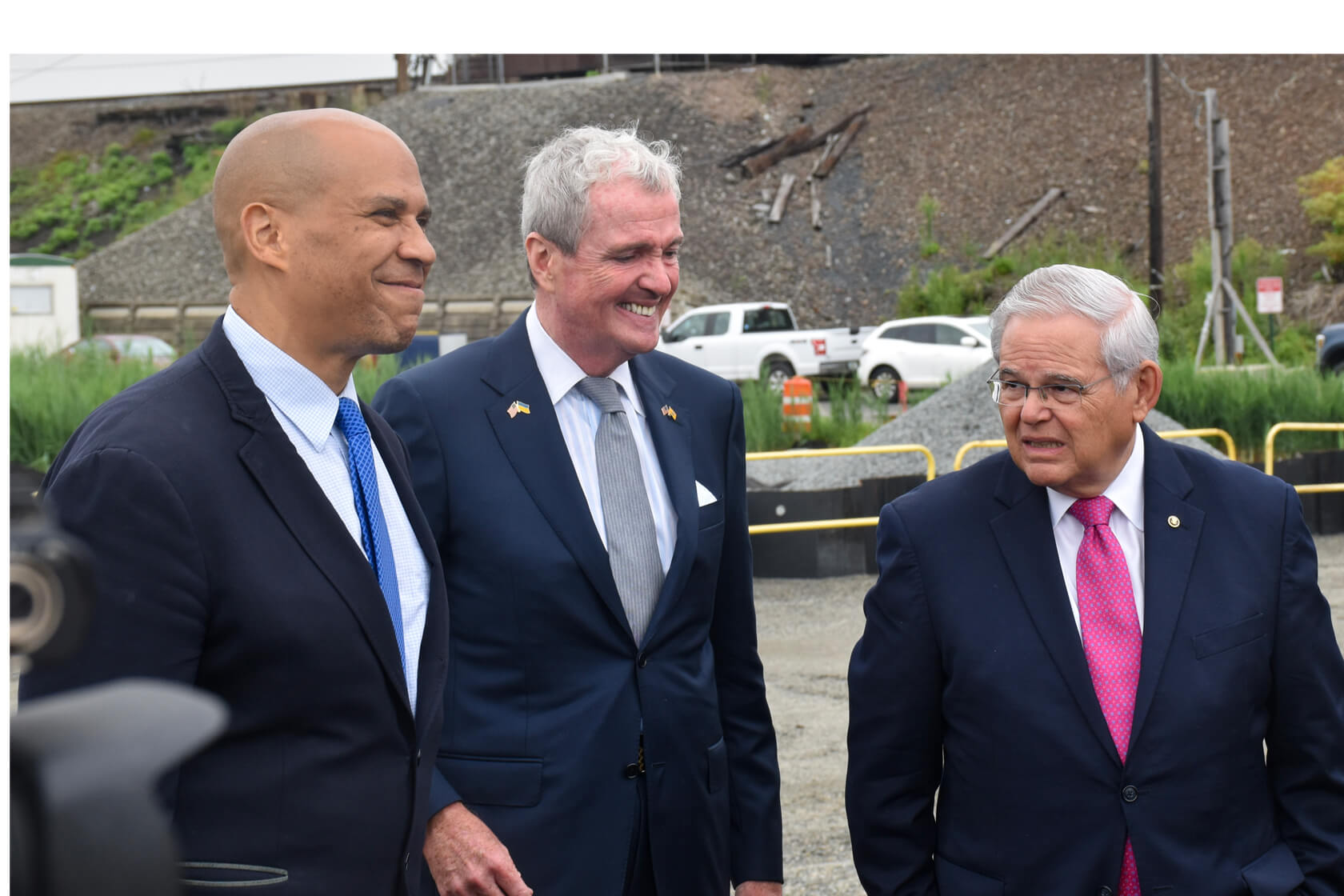 Image pf Phil Murphy, Cory Booker and Bob Menendez.