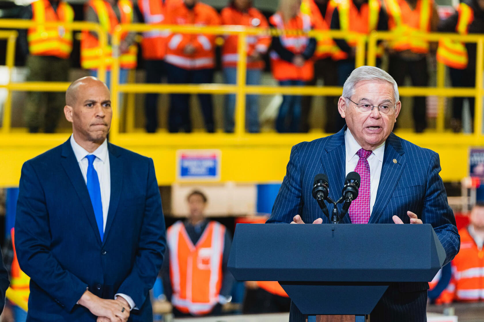 Image of Senator Menendez and Senator Booker.