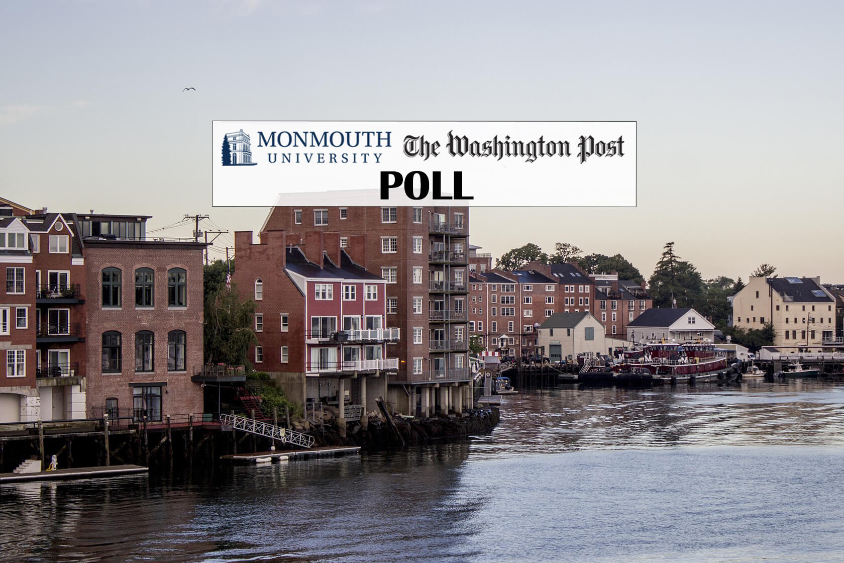 Image of New Hampshire town with Monmouth University logo and Washington Post logo