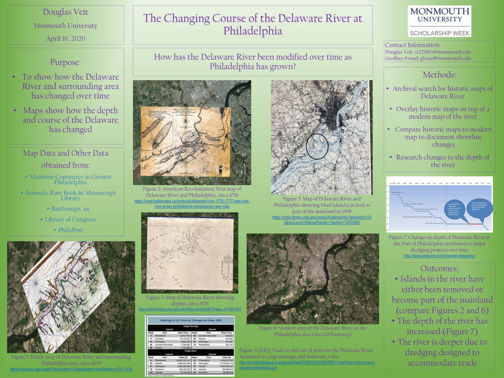 Monmouth University Scholarship Week 2020 Poster: The Changing Course of the Delaware River at Philadelphia