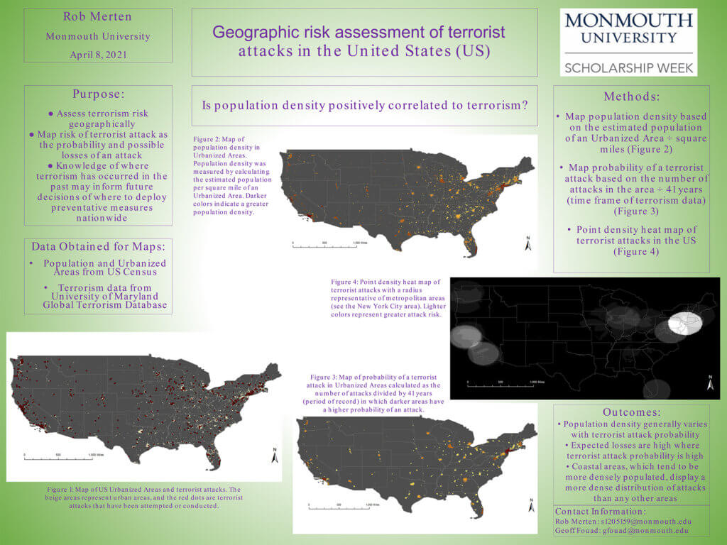 Poster Image: Geographic Risk Assessment of Terrorist Attacks in the United States (US) by Rob Merten