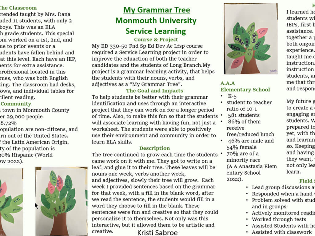 Poster Presentation: My Grammar Tree by Kristi Sabroe 