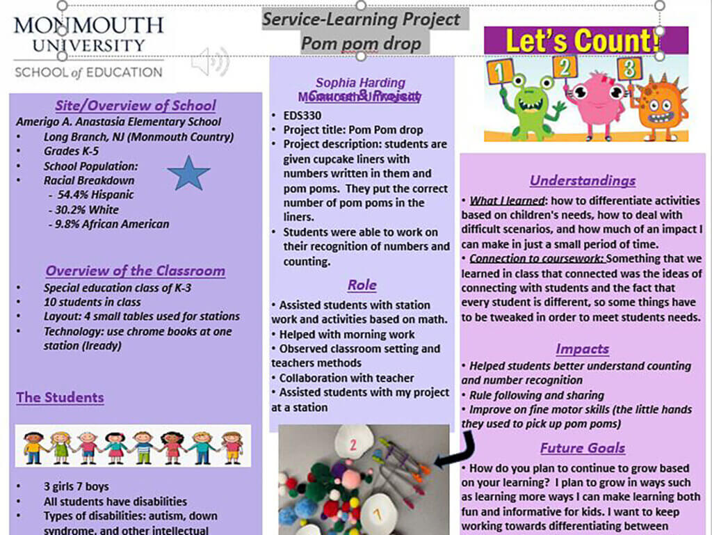 Poster Presentation: Service-Learning Project: Pom Pom Drop by Sophia Harding