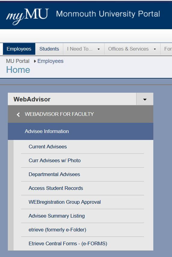 WebAdvisor for Faculty