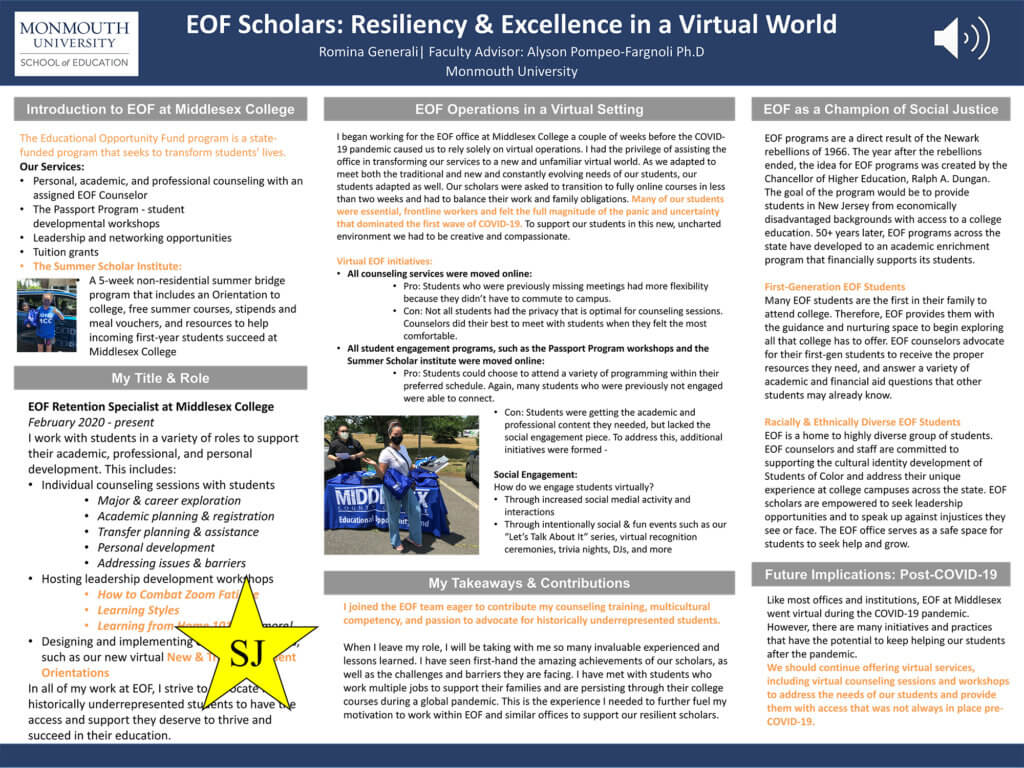Poster Image: EOF Scholars: Resiliency & Excellence in a Virtual World by Romina Generali