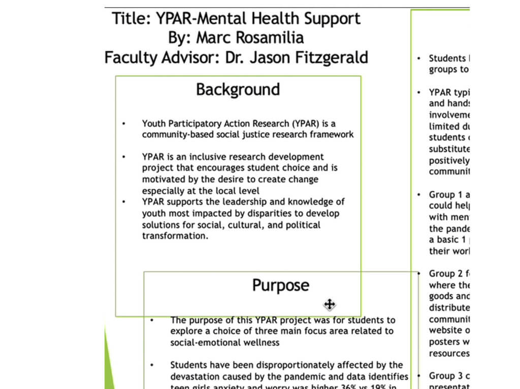 YPAR-Mental Health Support by Marc Rosamilia