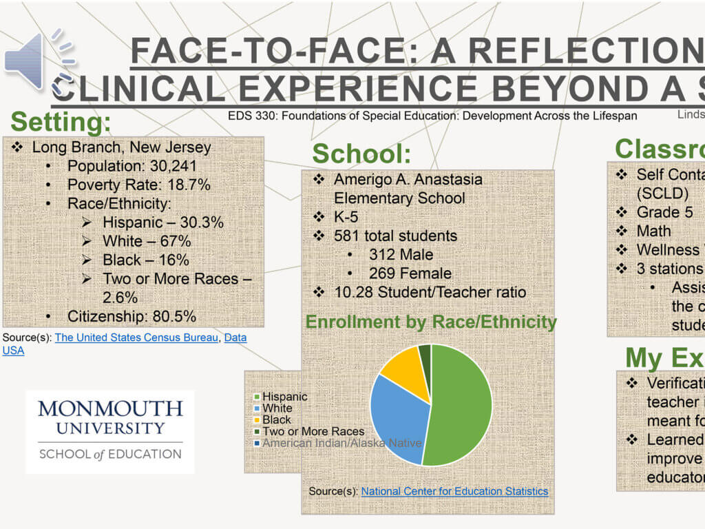 Photo image of poster titled Face-To-Face: A Reflection on Clinical Experience Beyond a Screen by undergraduate student Lindsay Ploskonka