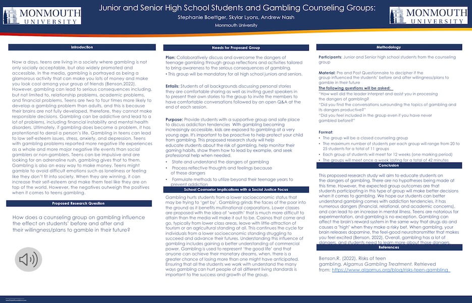 Junior and High School Students and Gambling Counseling Groups