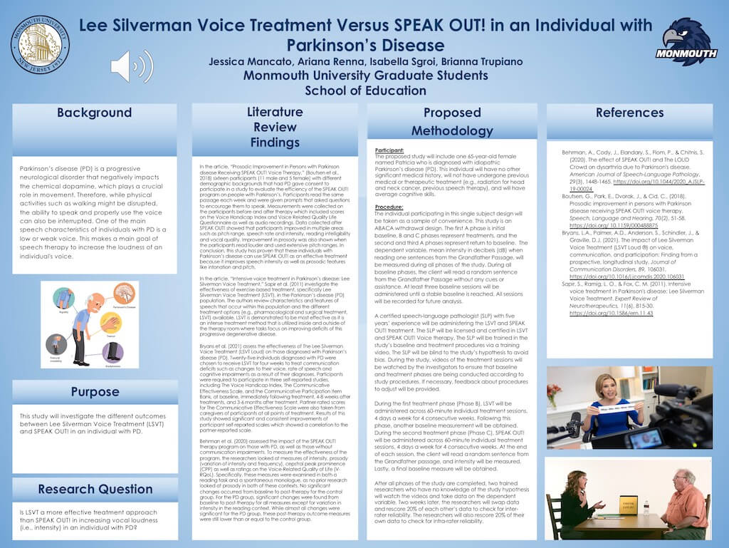 Thumbnail for Lee Silverman Voice Treatment Versus SPEAK OUT! in an Individual with Parkinson’s Disease