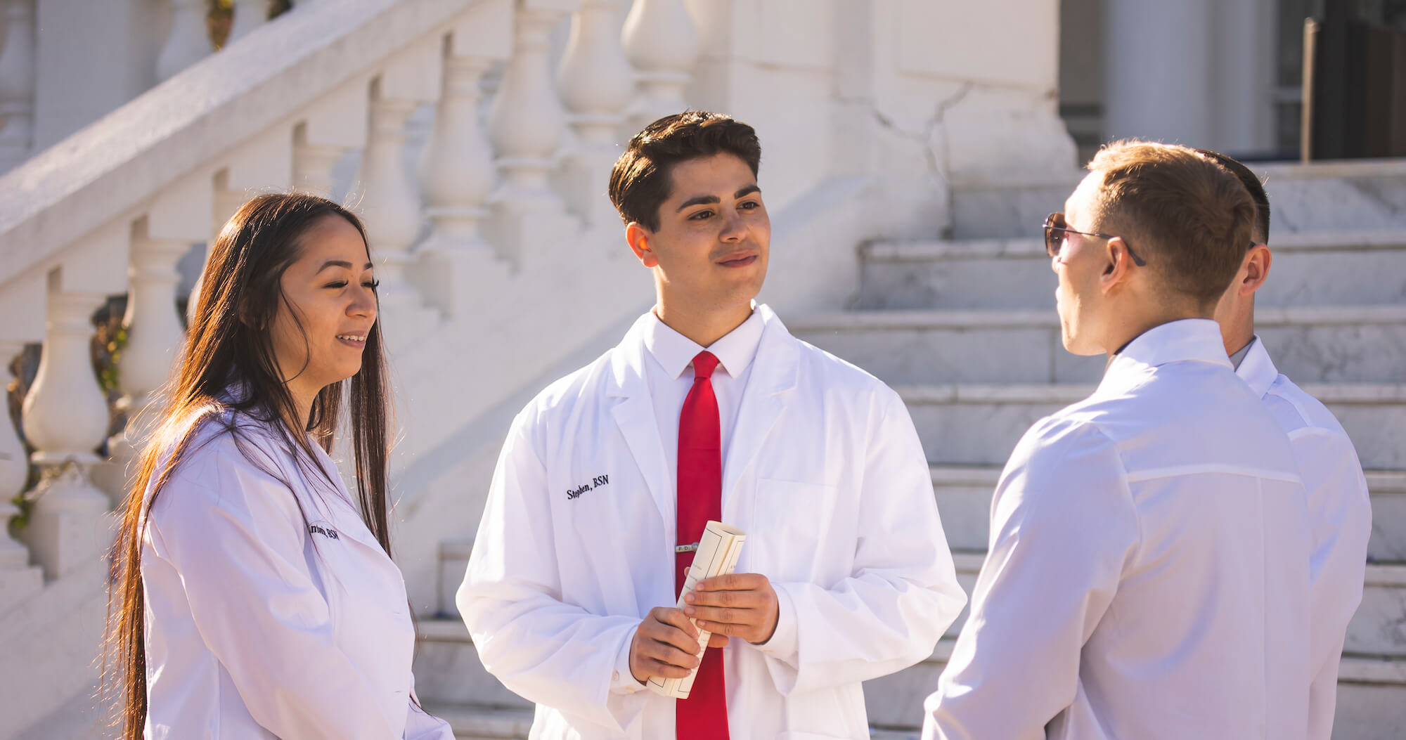 The Marjorie K. Unterberg School of Nursing and Health Studies holds its annual pinning ceremony for nursing seniors an graduate students on the lawn of the Guggenheim Memorial Library. May 11, 2022.