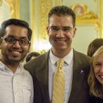 Click to View 5th Annual School of Science Deans’ Seminar Photo of Dean Palladino with students at reception