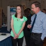 Click to View 2015 Student Research Conference Photo of Megan Hodges and President Brown