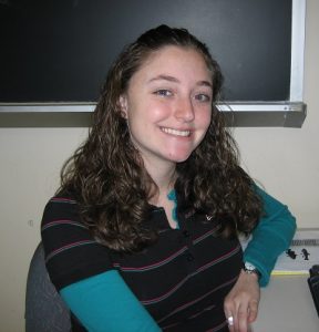 Photograph of Tara Ruda Bloom in the Mathematics learning center in 2007.