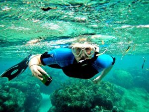 Photo of MU Alum Josette Hutcheson snorkeling