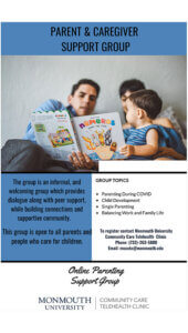 Photo image of flyer for Parent and Caregiver Support Group. Click or tap image to view and download this flyer.
