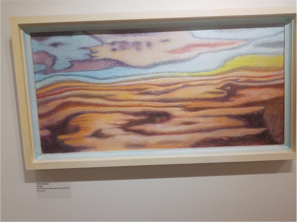 painting of a hazy desert landscape