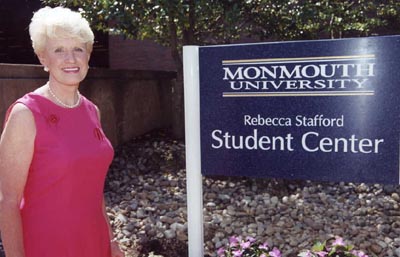 Dr, Rebecca Stafford and Student Center Sign