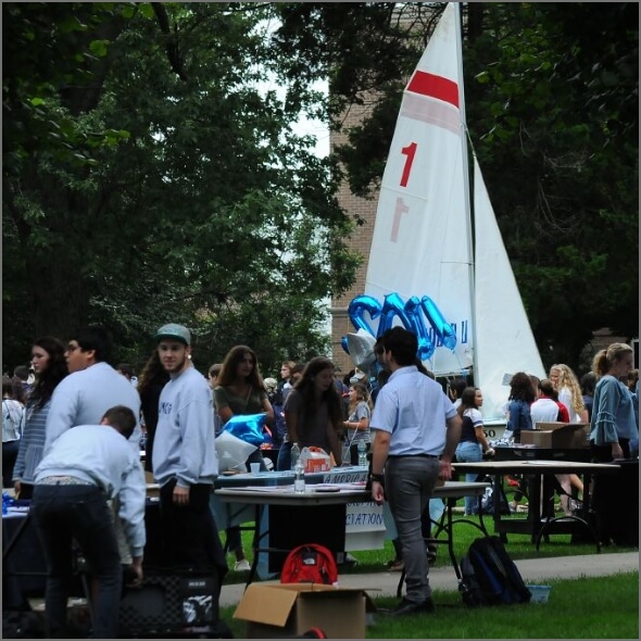 Folks tabling during a fair