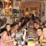 Photo of MU student group at farewell dinner in Italy- Click to view larger image