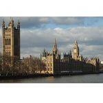 Photo of Parliament building on Thames River in London England - Click to view larger image