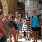 Photo of MU students listening to tour guide in Cadiz Spain- Click to view larger image
