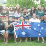 Photo of MU students with flag of Australia 2011 - Click to view larger image