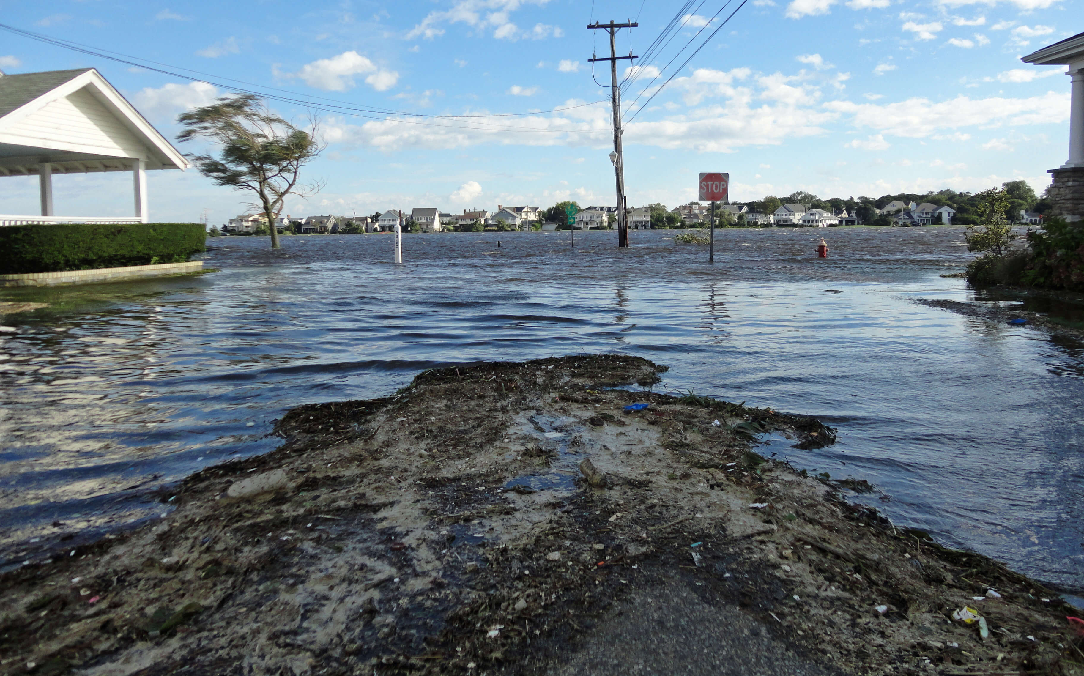Photo shows stormwater flood damage along Jersey Coast from Hurricane Sandy