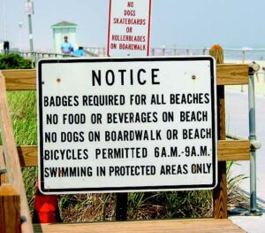 beach badge sign