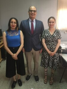 Professor Abate poses with 2 master's students who traveled four hours from Casablanca to hear his May 24 lecture in Marrakesh.