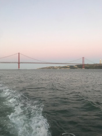 View of bridge from the ocean