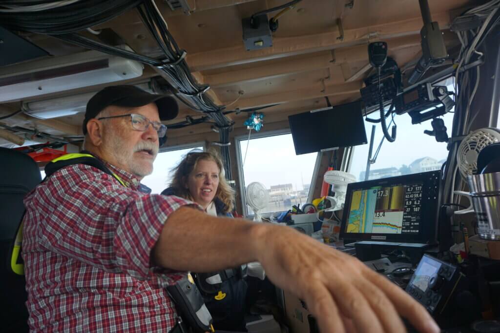 Delaney and Nickels aboard vessel