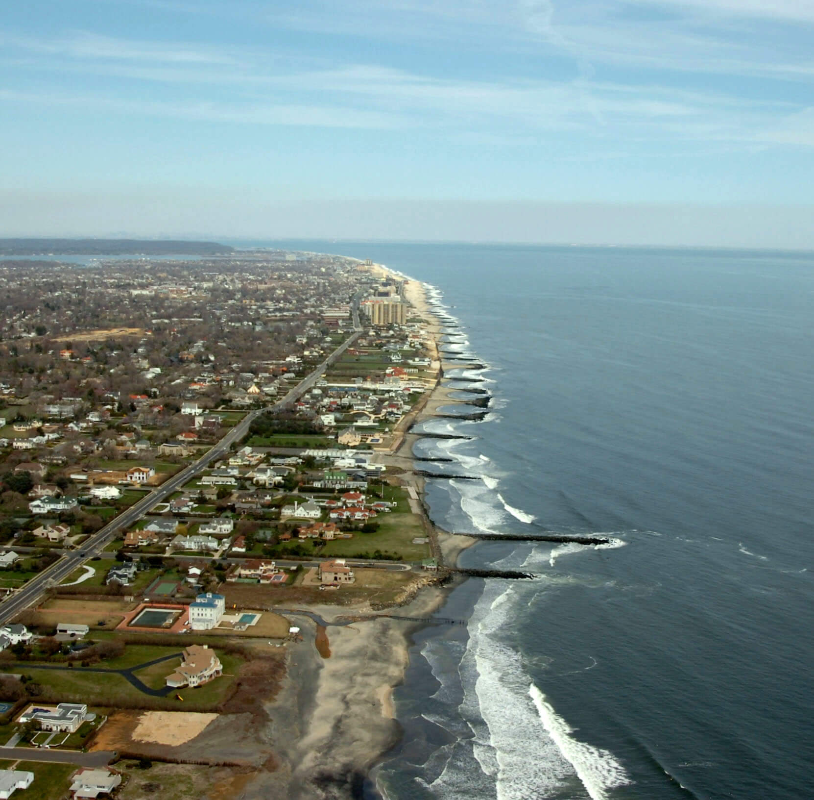 Aerial view of the New Jersey coastline.
