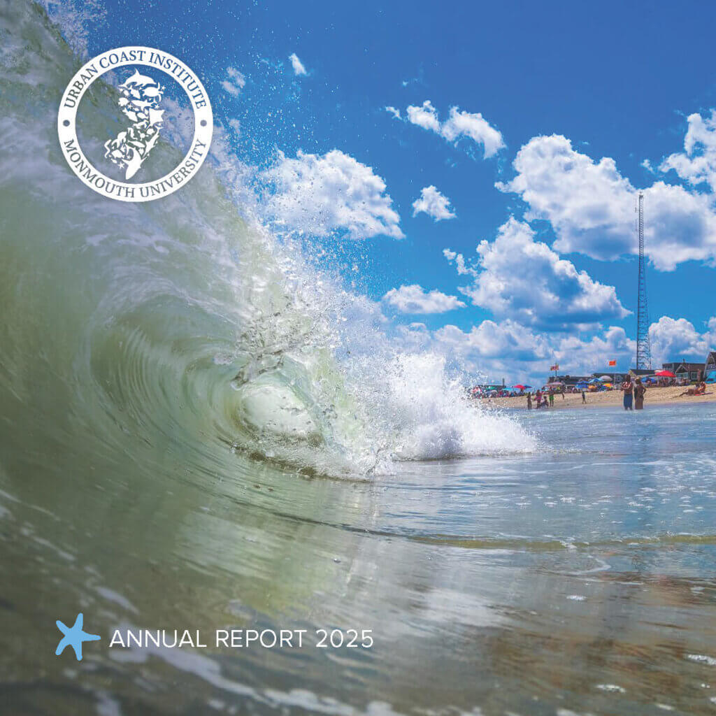 The front cover of the UCI's 2025 annual report, featuring an image of a wave breaking on a sunny beach
