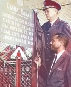 Dr. McAfee and MG Frank W. Moorman unveiling a sign